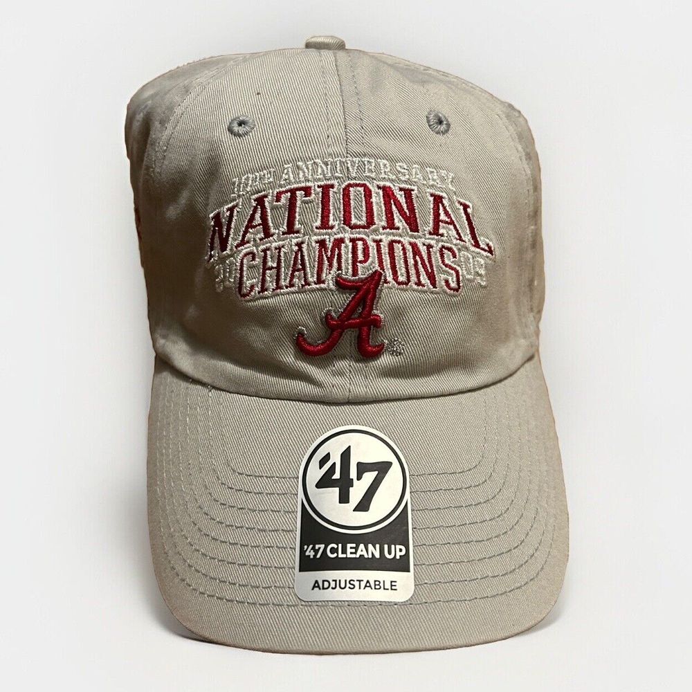 ALABAMA CRIMSON TIDE COMMEMORATIVE 2009 NATIONAL FOOTBALL CHAMPIONS GRAY CAP HAT